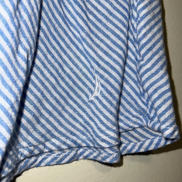 Women’s Nautica soft stretchy blue stripe elastic skirt Size Small - Picture 2 of 5